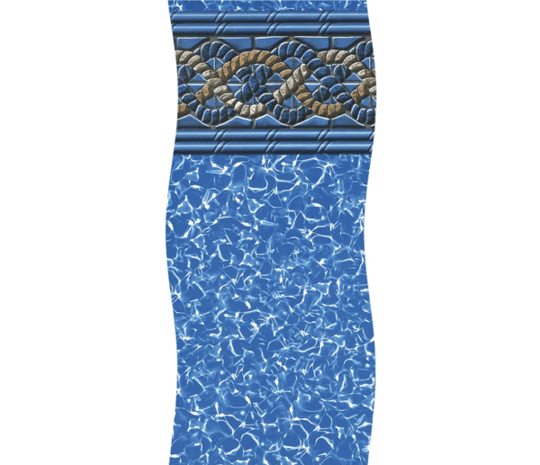 Decorative blue PREMIUM POOL-Colombia column featuring a textured pattern reminiscent of water, topped with a detailed relief of intertwined rope designs, evoking the serene vibes of a Colombian pool.